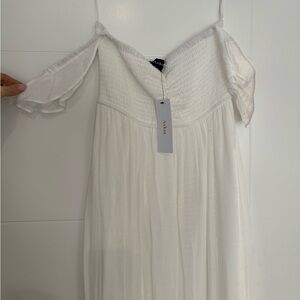 White off the shoulder maxi dress